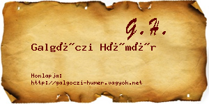 Galgóczi Hümér névjegykártya